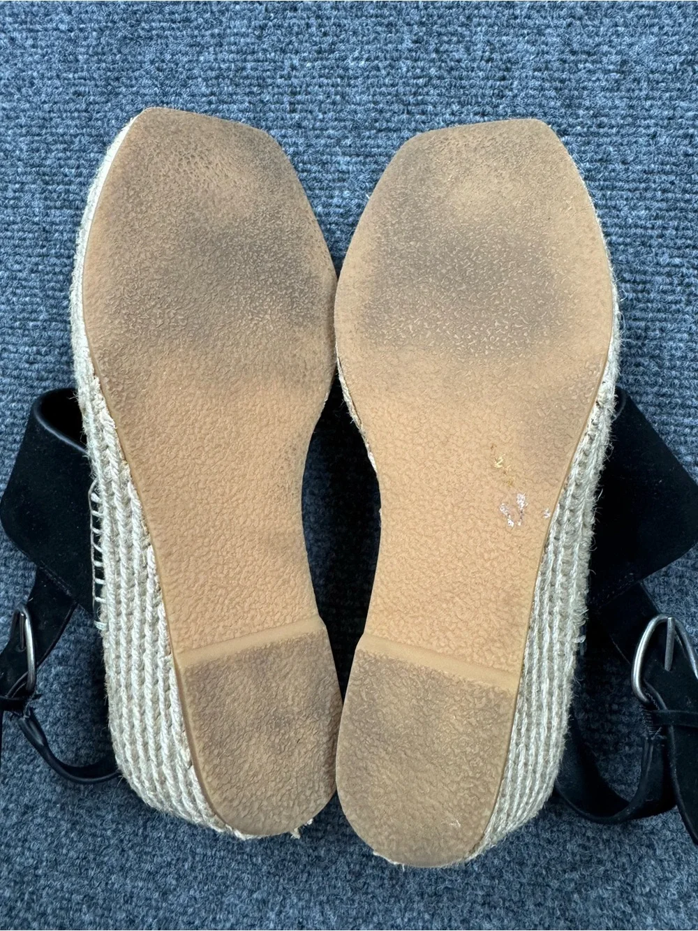 Banana Republic Black Suede Espadrille Wedge Sandals Size 6.5